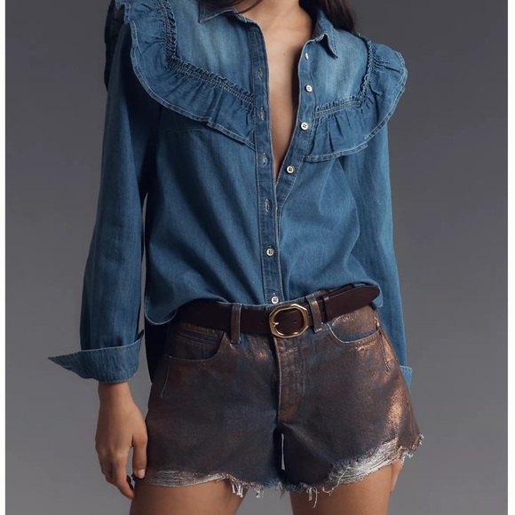 Pilcro Pants - NWT Anthropologie The Devon Denim Shorts by Pilcro: Coated Edition